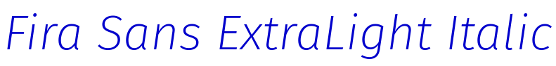Fira Sans ExtraLight Italic フォント